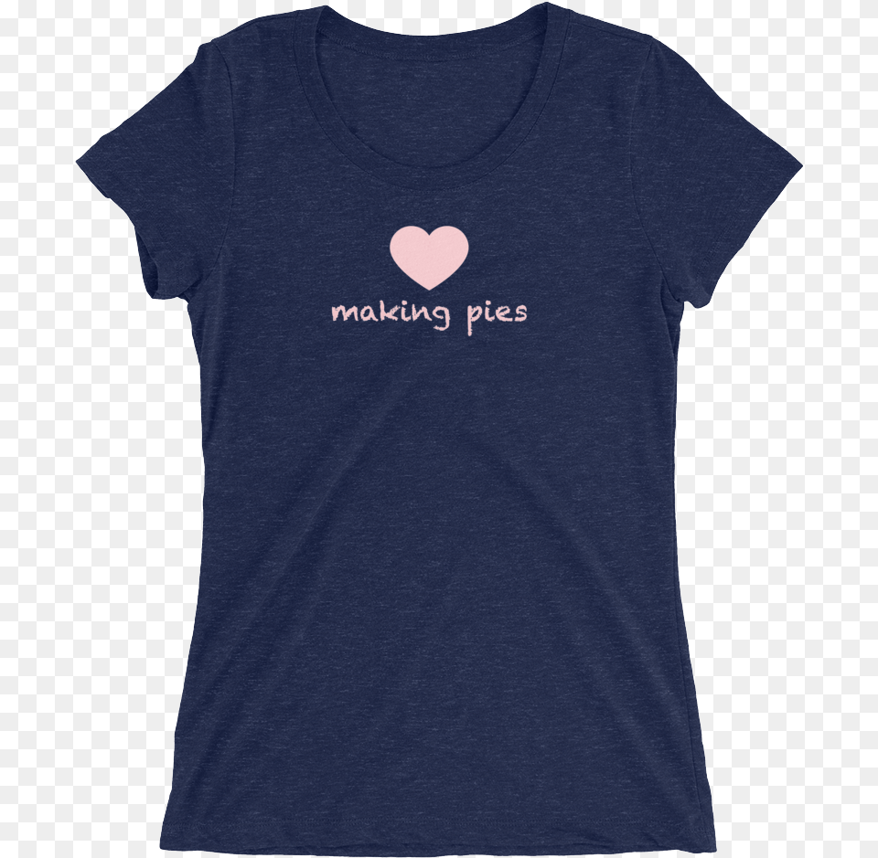 Pink Heart Making Pies Text Mockup Front Flat Navy Active Shirt, Clothing, T-shirt Png Image