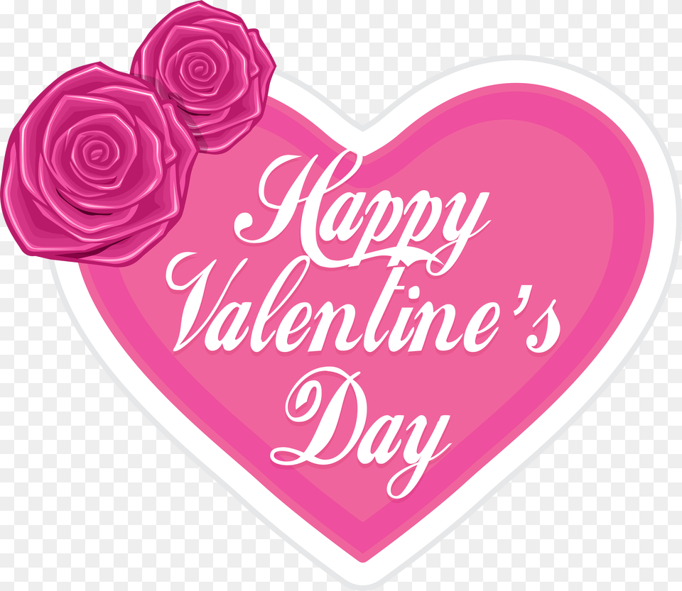 Pink Heart Transparent Happy Valentines Day Transparent, Rose, Plant, Flower, Food Png
