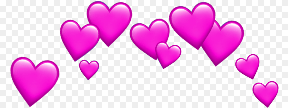 Pink Heart Tumblr Hearts Sticker Emojis Iphoneemoji Blue Heart Crown Transparent, Purple Png Image