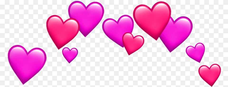 Pink Heart Tumblr Hearts Sticker Emojis Iphoneemoji Transparent Heart Crown, Purple Png