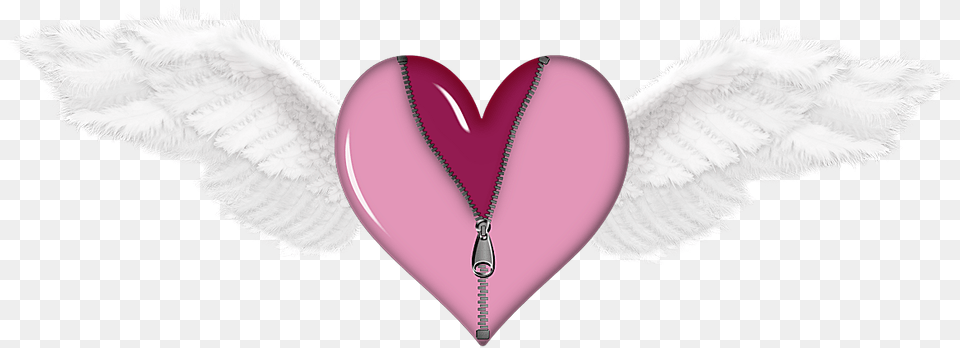 Pink Heart With Angel Wings, Accessories Free Png Download