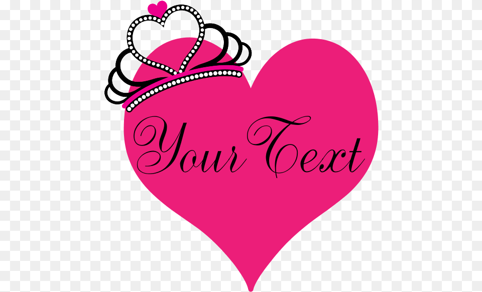 Pink Heart With Crown Clipart Heart, Person Free Png