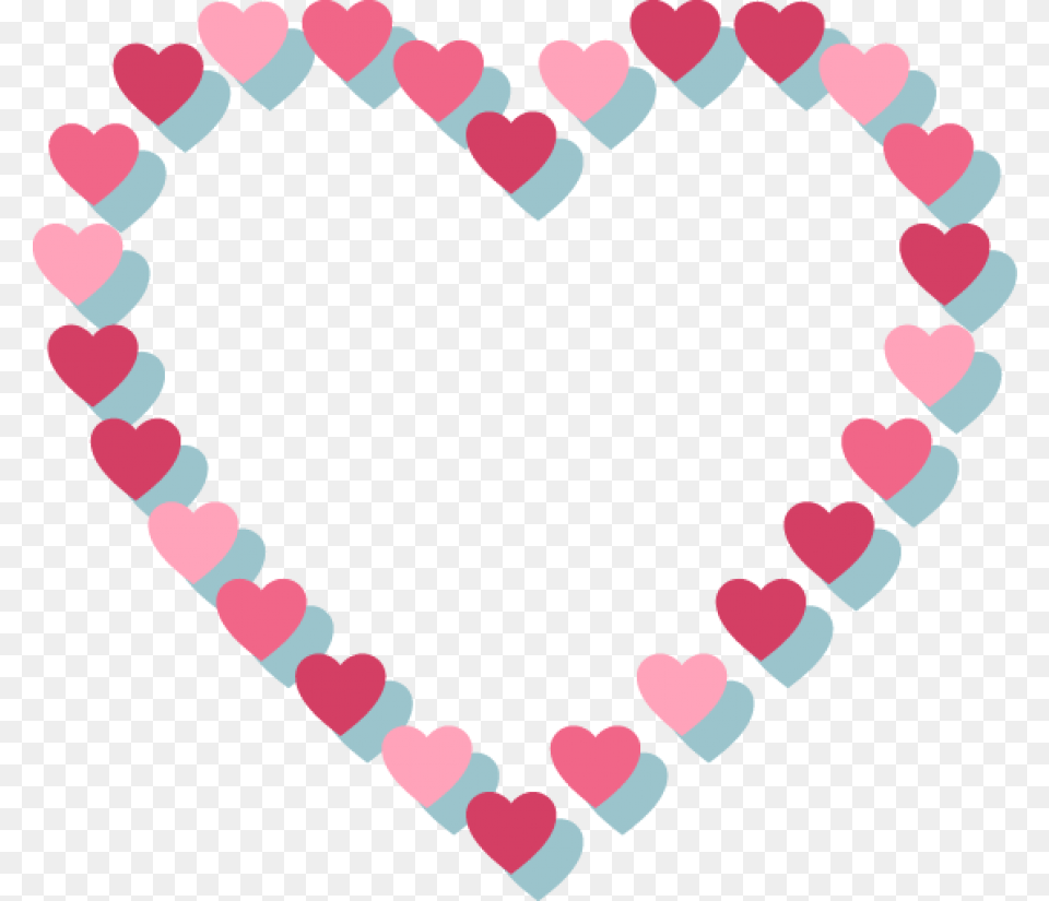 Pink Heart With Hearts Outline Pink Heart Outline Free Png Download
