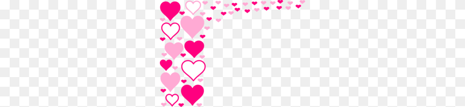 Pink Hearts Border Clip Art, Graphics, Purple, Heart, Flower Png