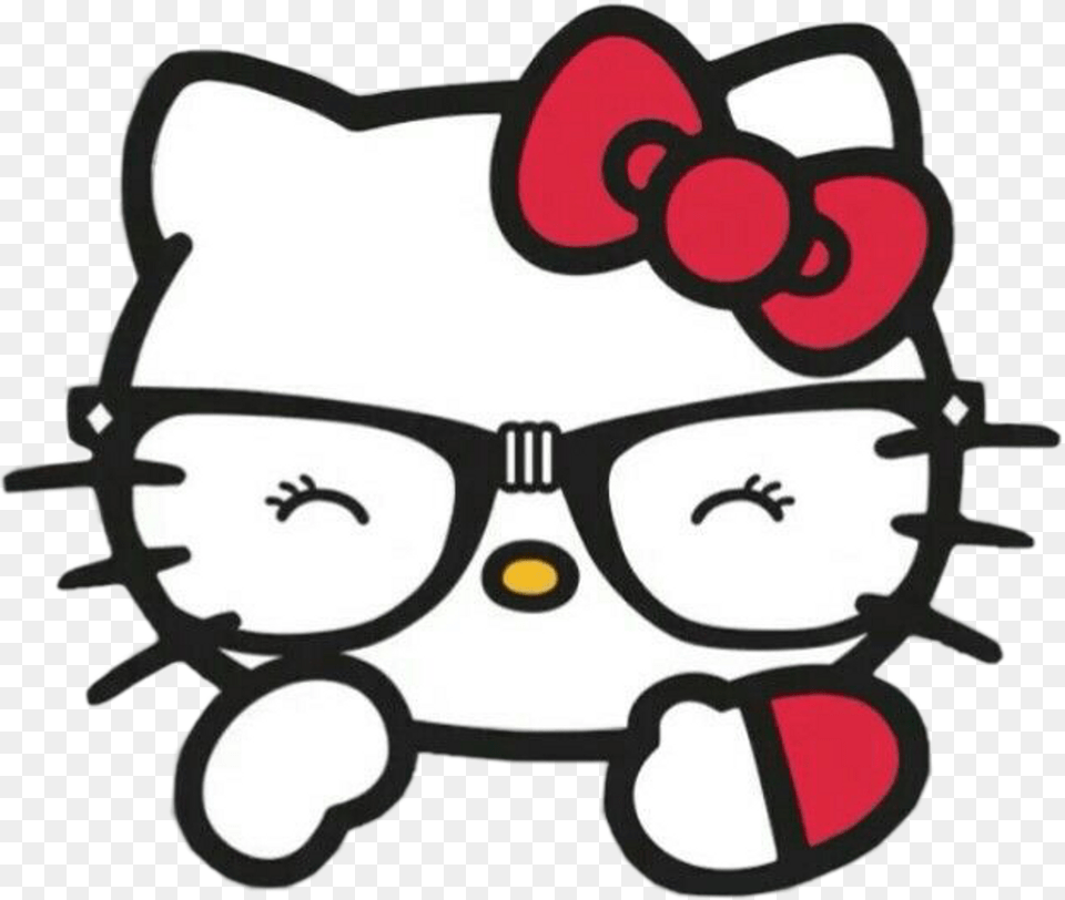 Pink Hello Kitty Face Clipart Hello Kitty Head, Accessories, Glasses, Sticker, Person Free Png Download