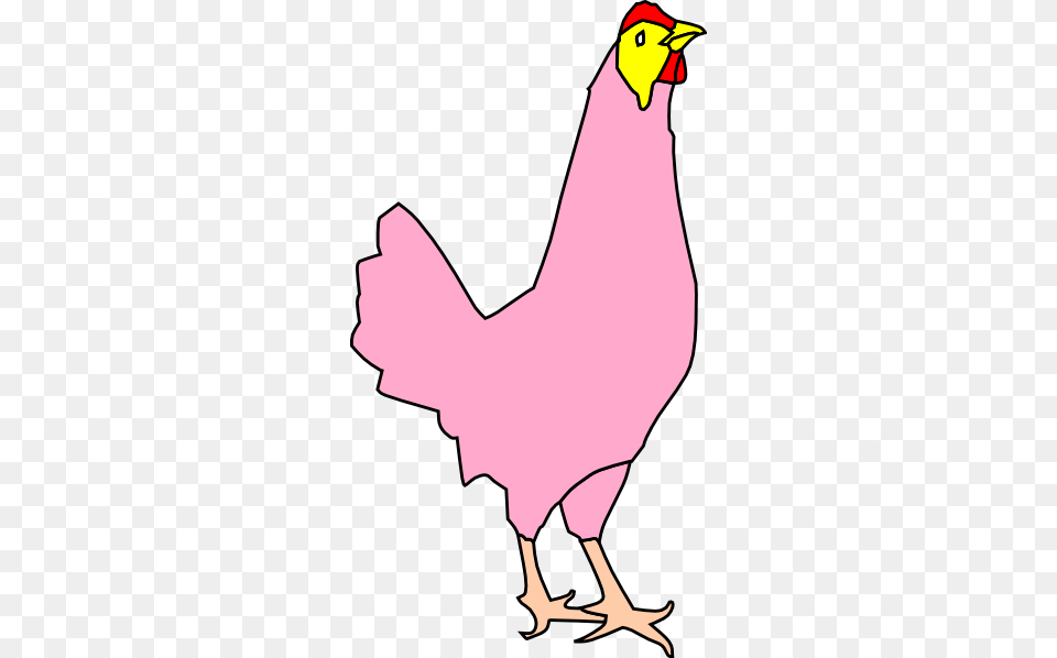 Pink Hen Clipart, Animal, Bird, Chicken, Fowl Free Png