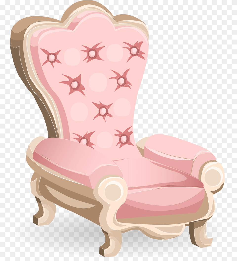 Pink High Royal Armchair Clipart, Furniture, Chair, Tape Png