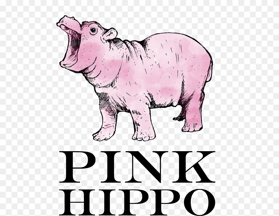 Pink Hippo Events Logo, Animal, Mammal, Pig, Hog Png