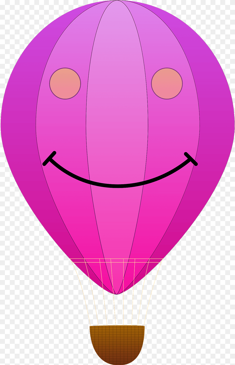 Pink Hot Air Balloon With A Face Decoration Clipart, Aircraft, Hot Air Balloon, Transportation, Vehicle Free Png Download