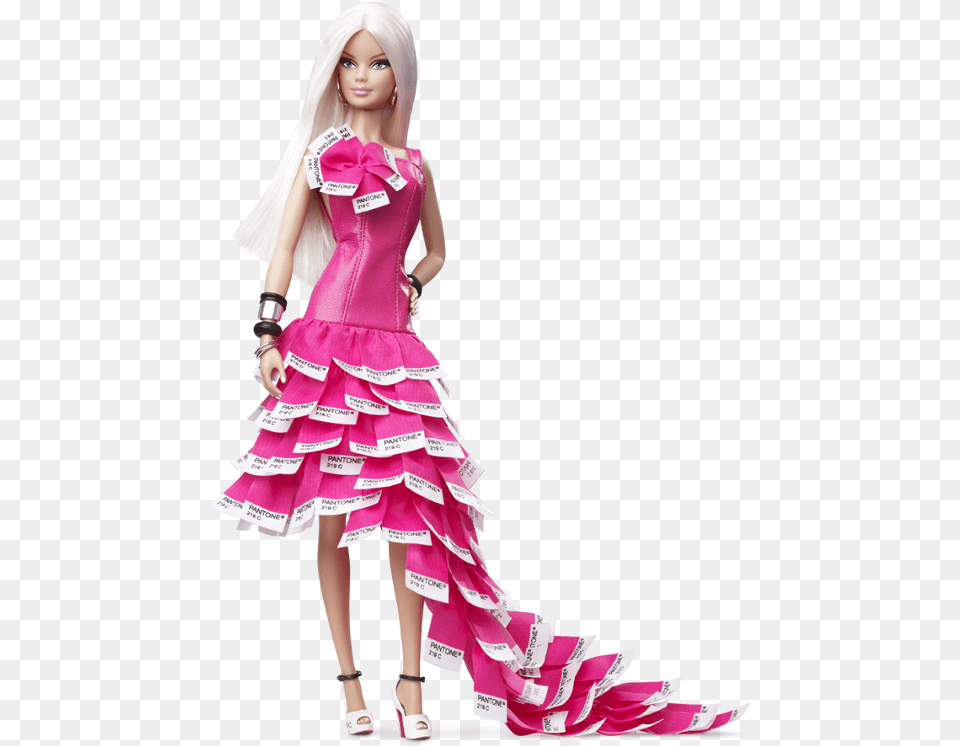 Pink In Pantone Barbie, Toy, Figurine, Doll, Girl Png Image