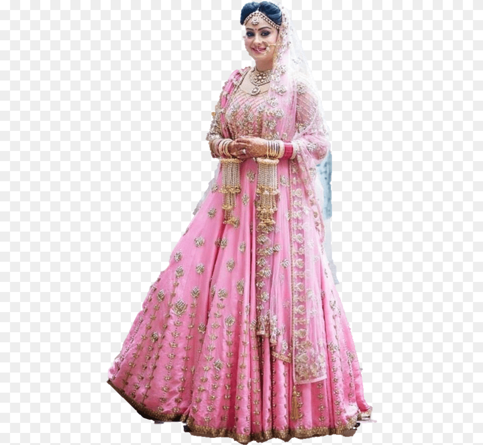 Pink Indian Wedding Dress, Formal Wear, Wedding Gown, Clothing, Fashion Png Image