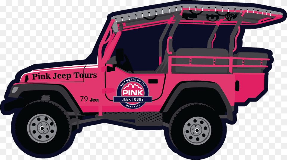 Pink Jeep Tours, Car, Transportation, Vehicle, Machine Png