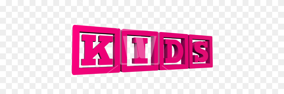 Pink Kids Blocks Graphic Design, Light, Text Png Image