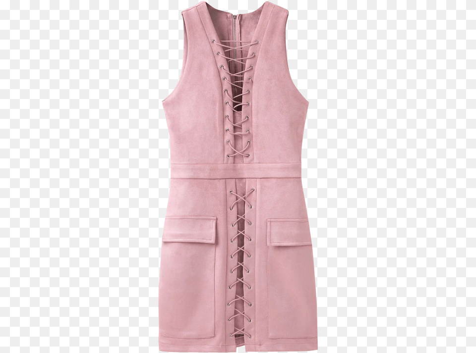 Pink Lace Dress Dress, Clothing, Vest, Coat, Lifejacket Free Transparent Png