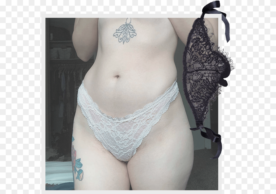 Pink Lace Thong Lingerie Top, Person, Skin, Tattoo, Back Png Image
