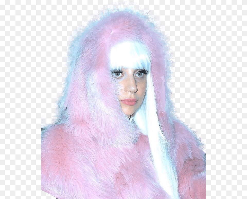 Pink Lady Gaga Aesthetic, Clothing, Fur, Adult, Female Png
