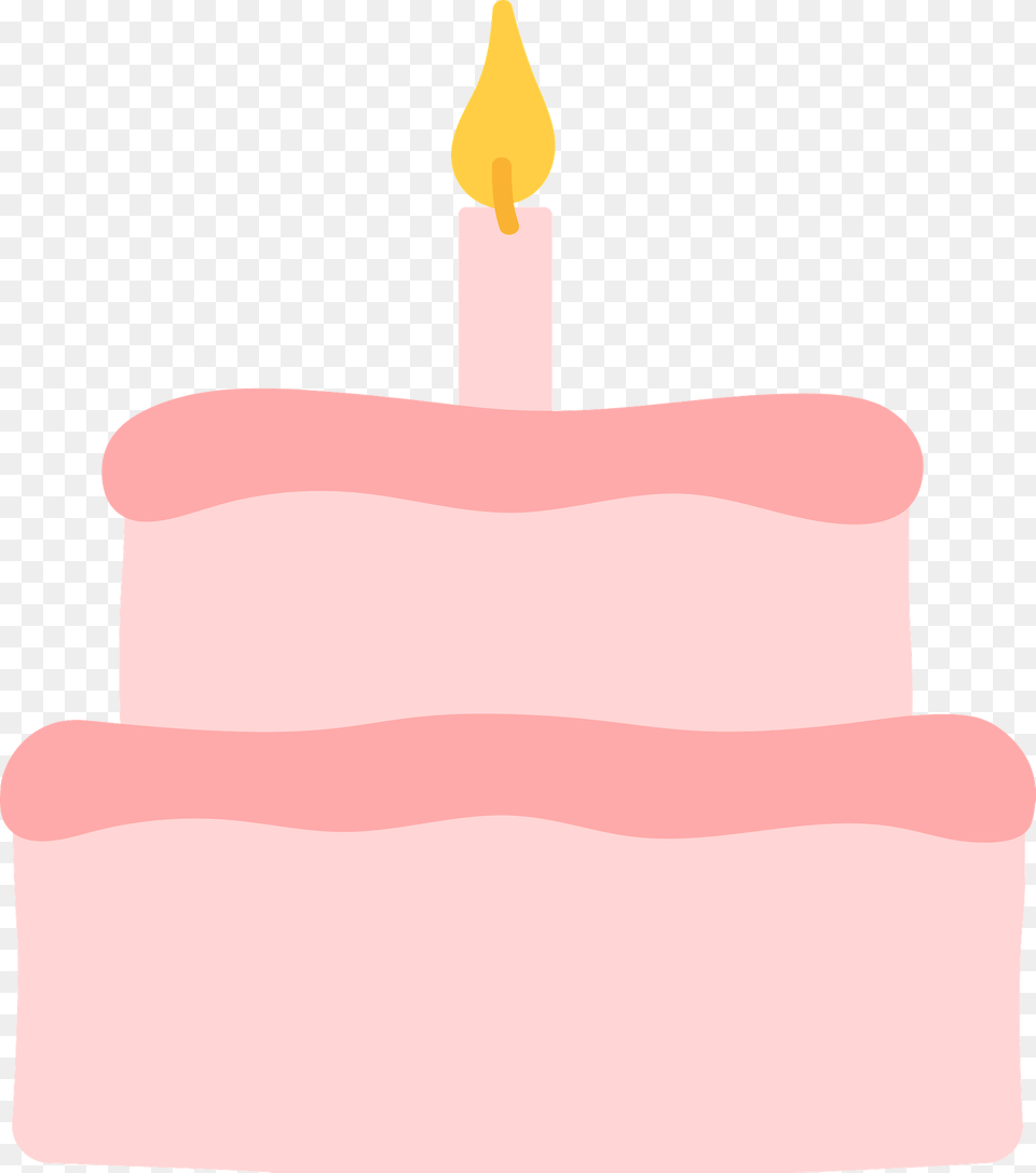Pink Layer Birthday Cake With One Candle Clipart, Dessert, Food, Birthday Cake, Cream Free Transparent Png