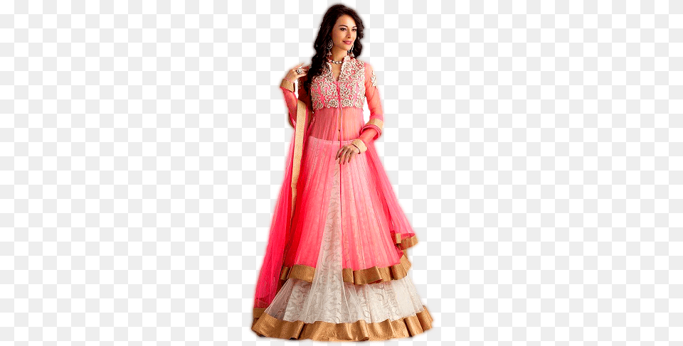 Pink Lengha With Lash Party Wear Gaun Dress, Clothing, Wedding Gown, Evening Dress, Fashion Png Image