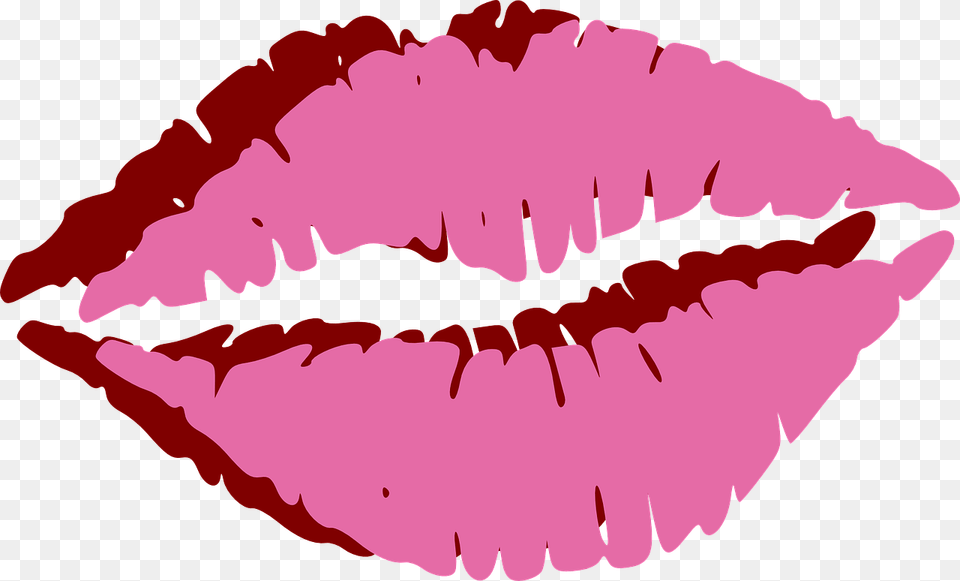 Pink Lips Kiss Transparent Red Lips Watercolor Painting, Body Part, Mouth, Person, Teeth Free Png