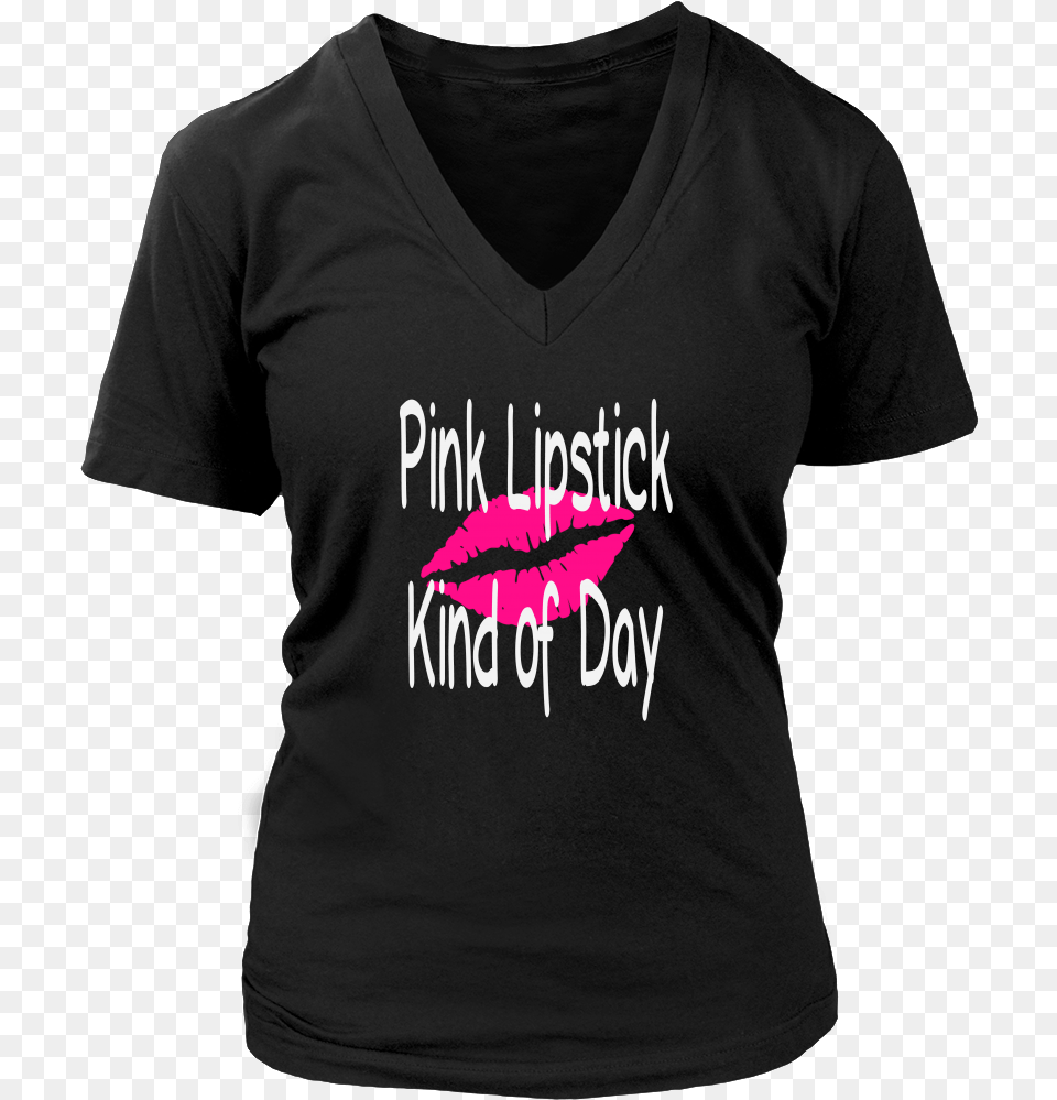 Pink Lipstick Kind Of Day Organ Donors Save Lives V Neck, Clothing, T-shirt, Shirt Free Transparent Png