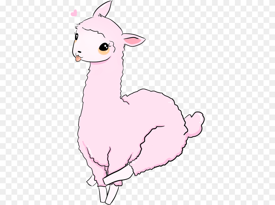 Pink Llama, Animal, Baby, Person, Mammal Png Image