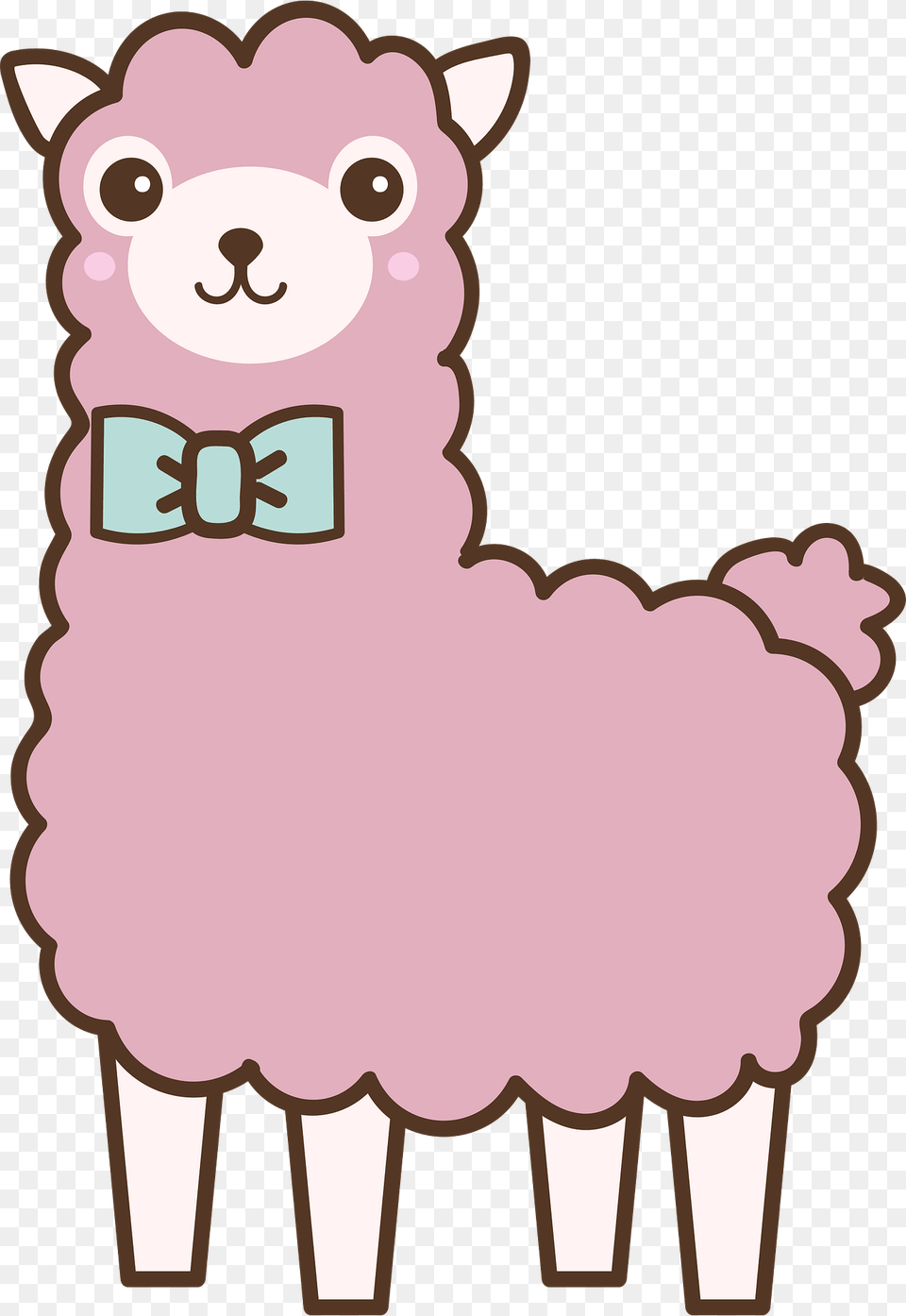 Pink Llama With A Bowtie Clipart, Animal, Bear, Mammal, Wildlife Free Png Download