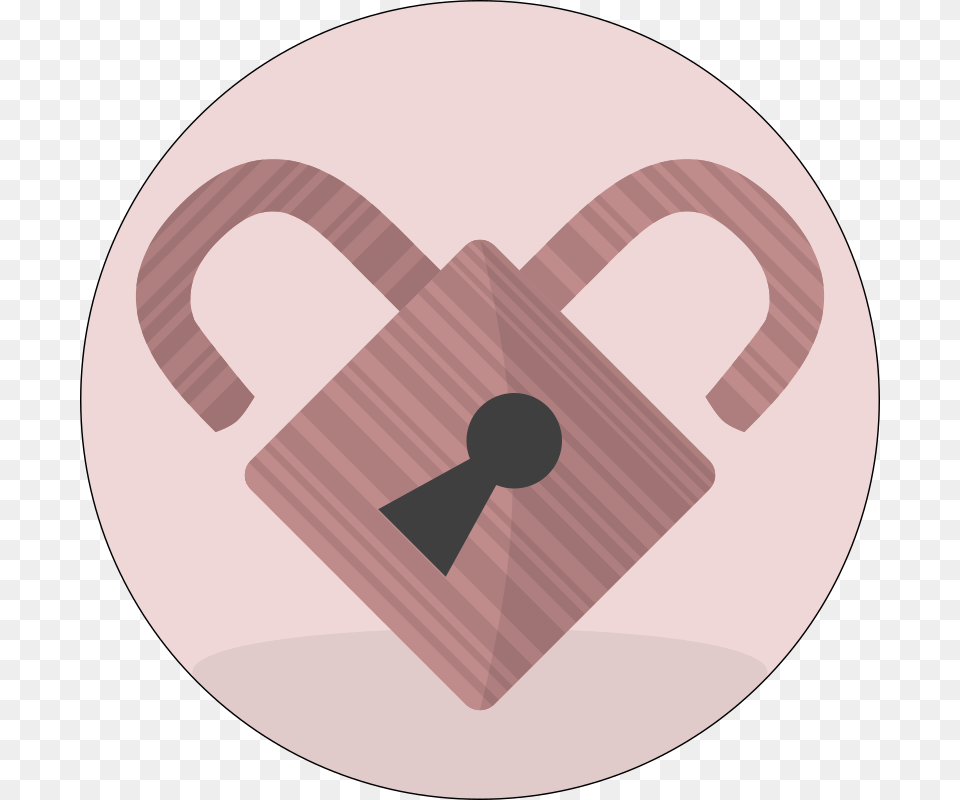Pink Lock Heart Icon, Disk Free Png