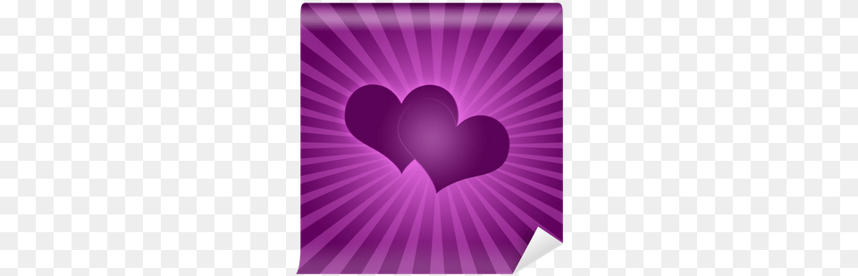 Pink Love Background With Hearts And Sunburst Wall Disco Ball, Purple, Heart Free Png Download