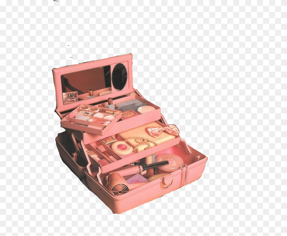 Pink Makeup Box Polyvore Moodboard Filler Vintage Pink Aesthetic, First Aid Free Png