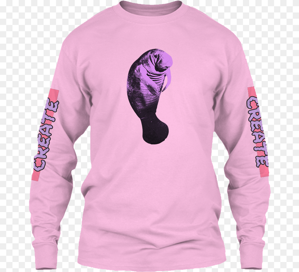Pink Manatee Long Sleeve Soccer Mom Shirt, Clothing, Long Sleeve, Adult, Person Free Png Download