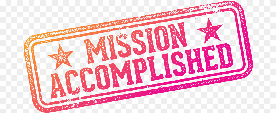 Pink Mission Accomplished Sticker, Symbol, Logo, Text Free Transparent Png