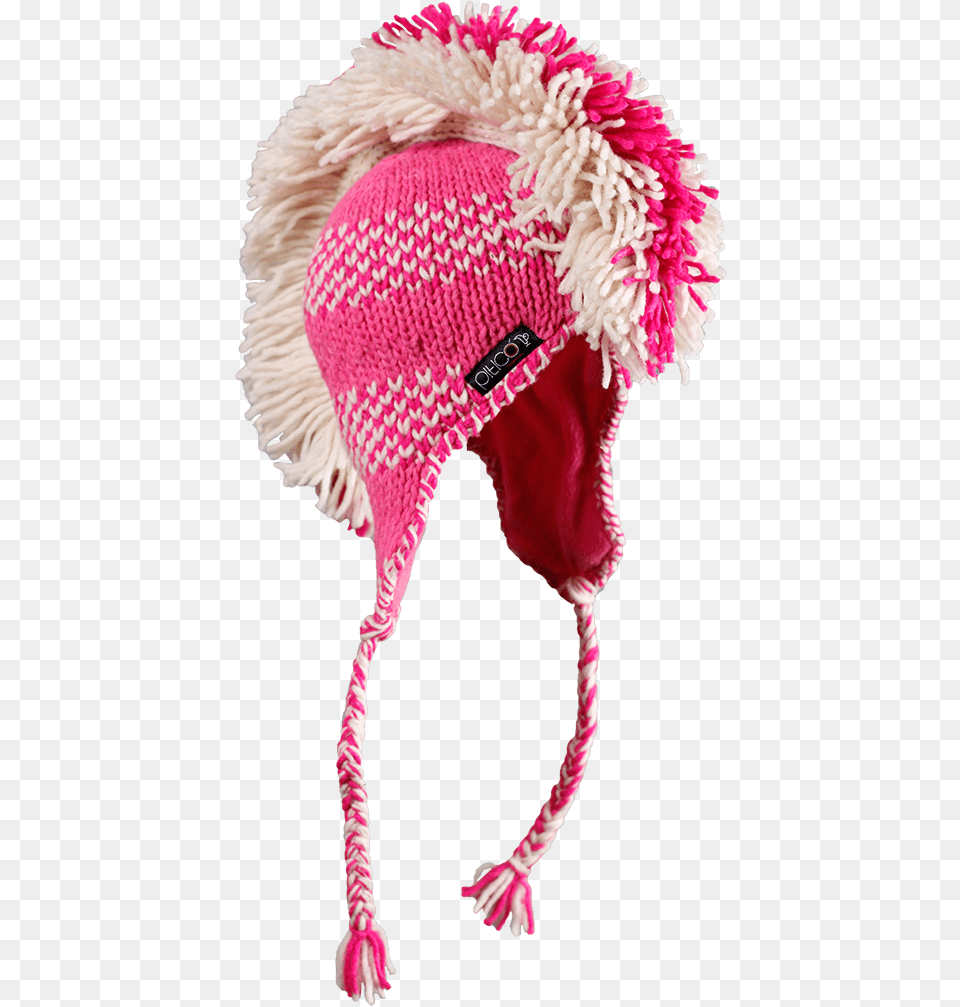 Pink Mohawk Snow Hat Illustration, Cap, Clothing, Bonnet, Person Png