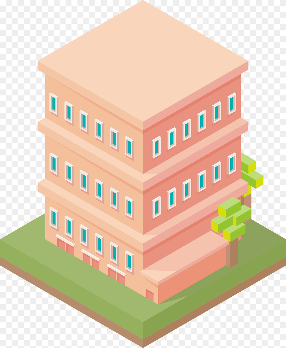Pink Multistorey House Clipart, Urban, City, Neighborhood, Office Building Free Png