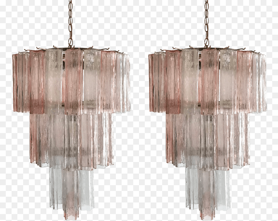 Pink Murano Glass Tronchi Chandeliers Murano Glass, Chandelier, Crystal, Lamp Png Image