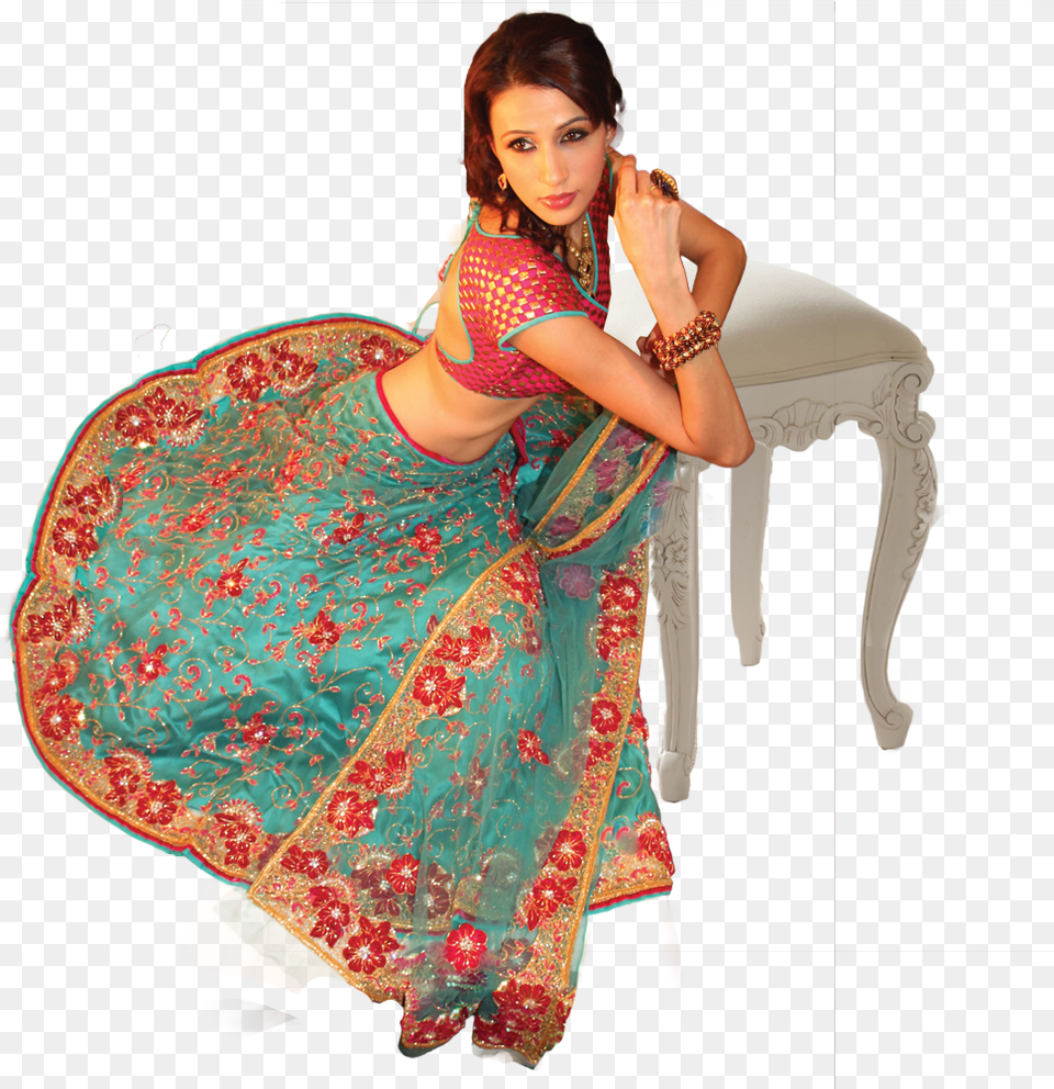 Pink N Blue Sitting Lehenga Choli, Adult, Female, Person, Woman Free Transparent Png