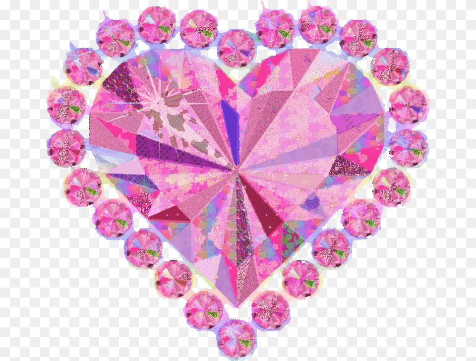 Pink Neon Heart Gif Hologram Glitter Heart Gif, Accessories, Crystal, Jewelry, Mineral Free Png