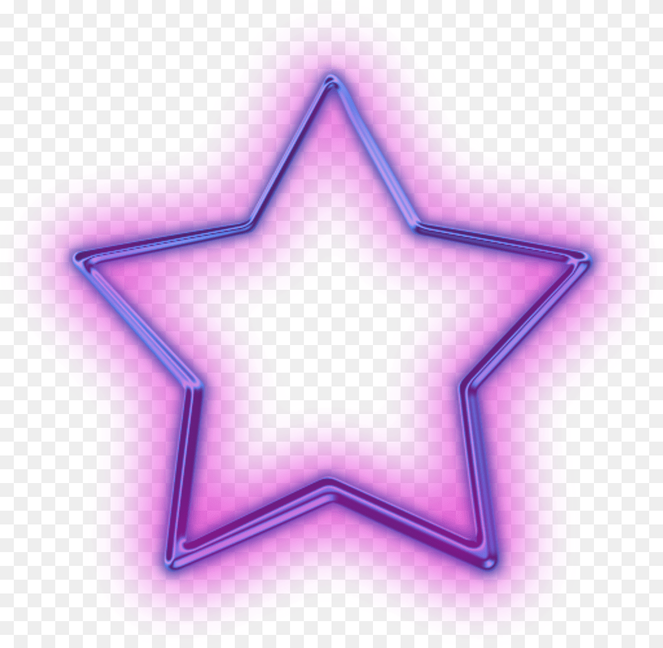 Pink Neon Star Neon Light Star Transparent, Purple, Symbol, Star Symbol Png