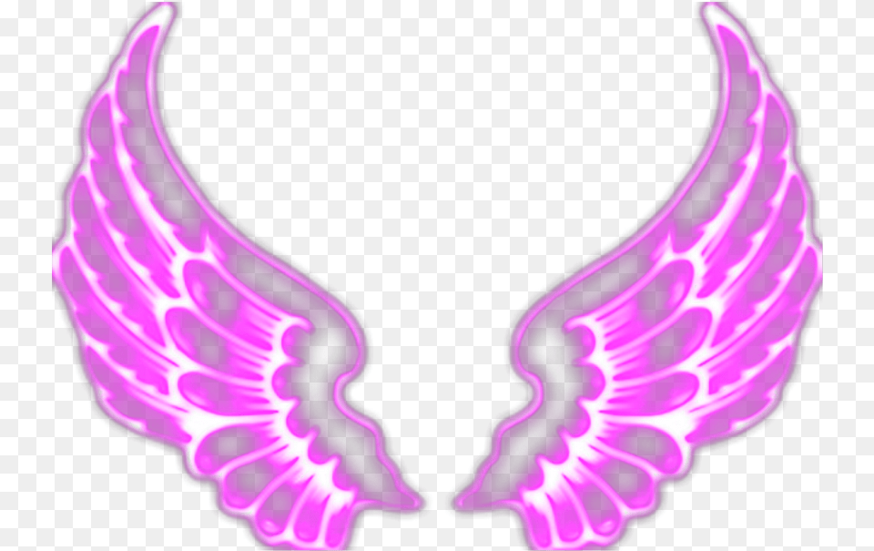 Pink Neon Wings Angel Pinkneonwings Freetoedit Picsart Wings Hd, Purple, Accessories, Light Png Image