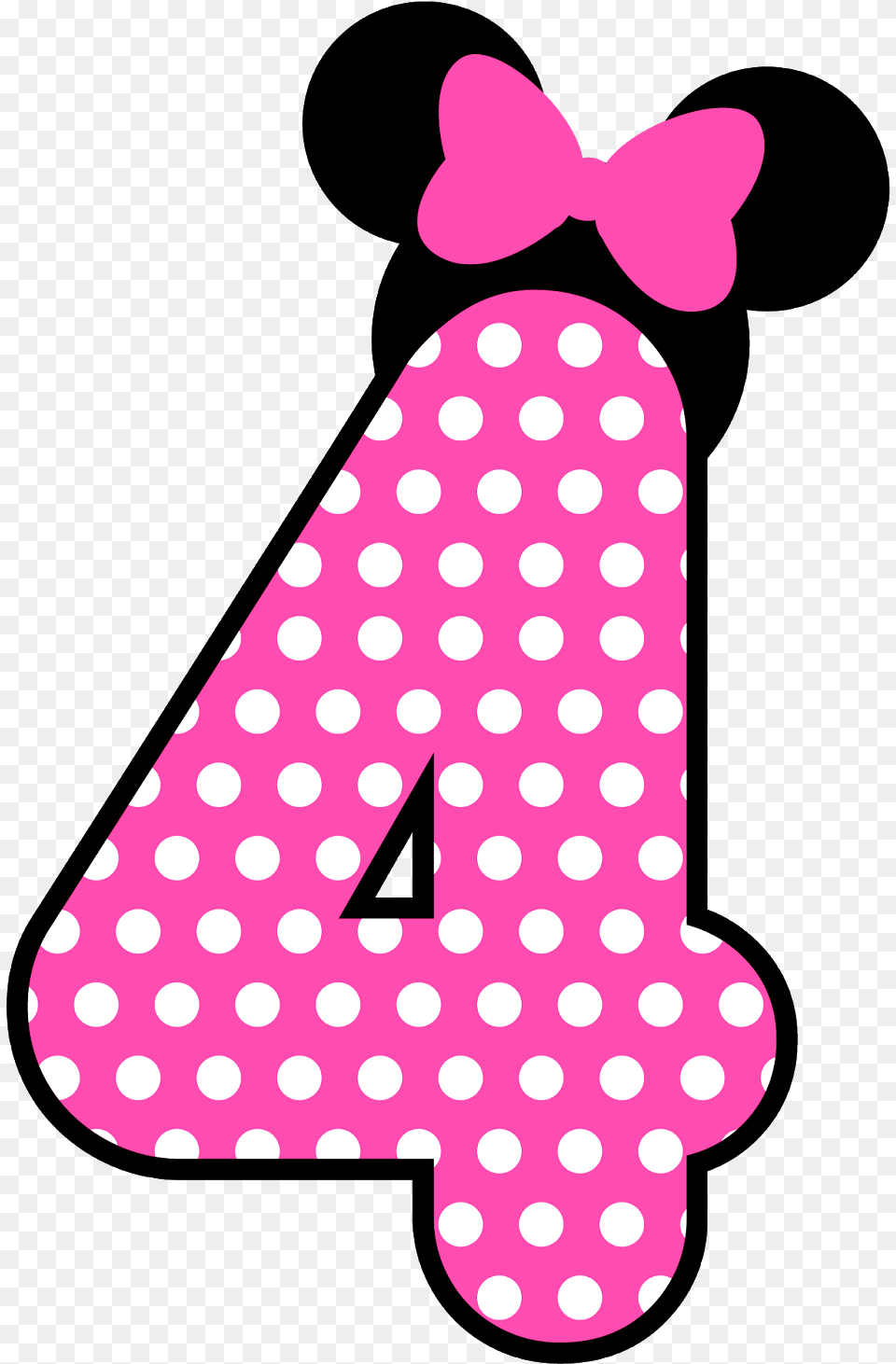Pink Number G Minnie Mickey Mouse Minnie Mouse 4th Birthday, Pattern, Text, Polka Dot Free Png Download