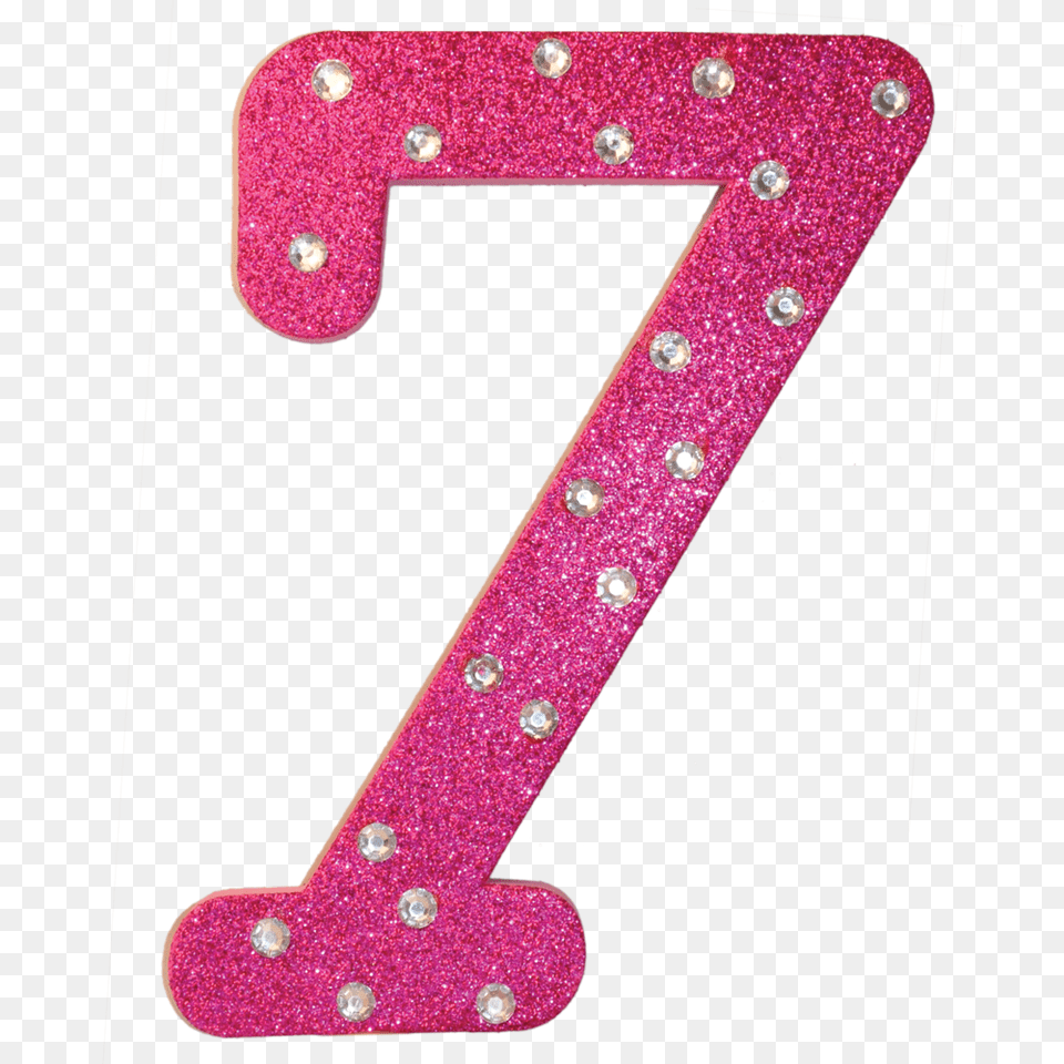Pink Numbers With Silver Rhinestones, Text, Number, Symbol Free Transparent Png
