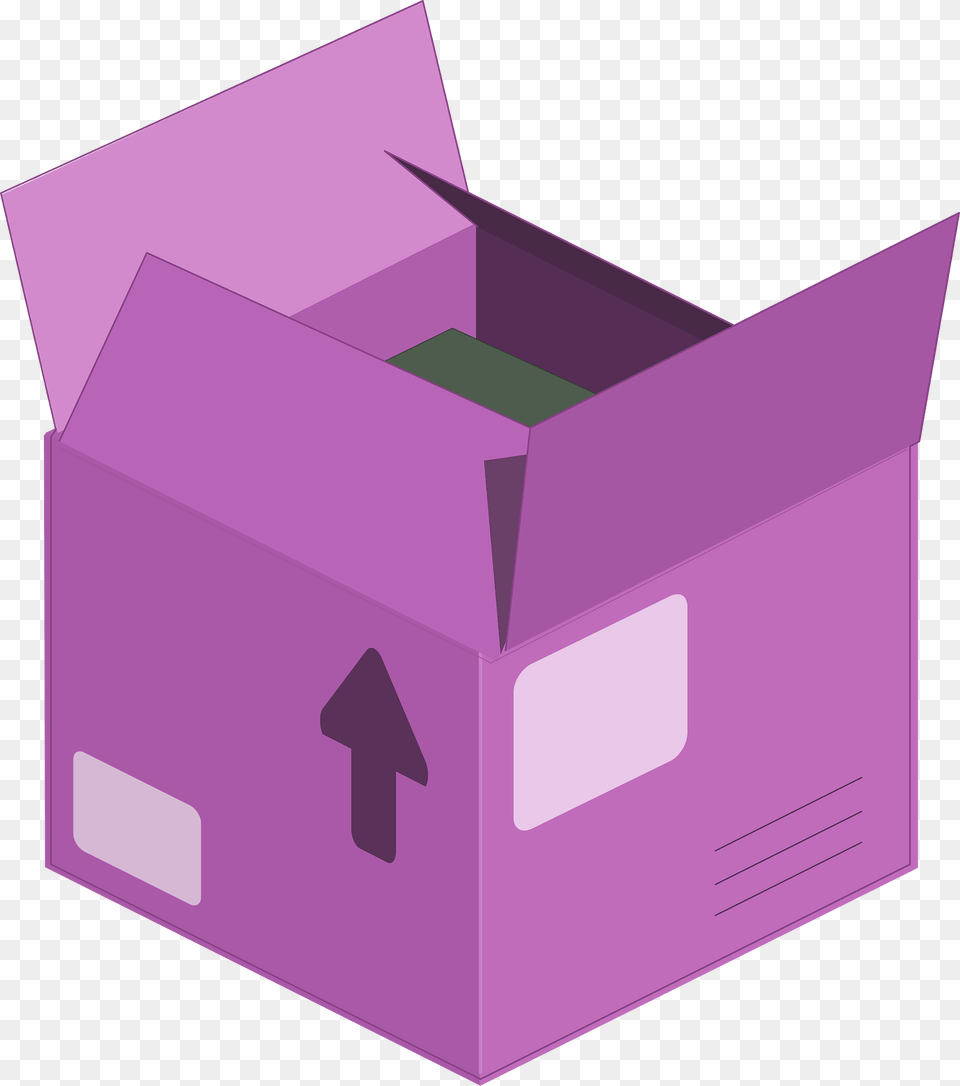 Pink Opened Carton Box Clipart, Cardboard, Mailbox, Purple Png