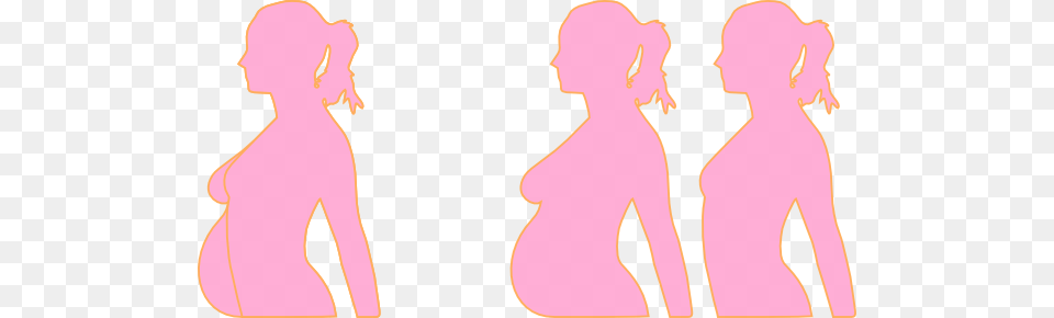 Pink Orange Silhouette Pregnant Clip Art, Adult, Person, Neck, Head Png