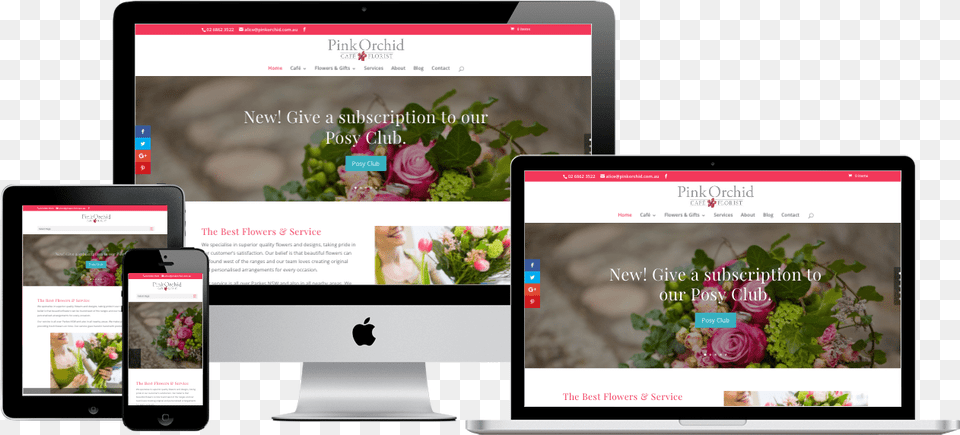 Pink Orchid Florist Website Web Design, Rose, Electronics, Plant, Flower Free Png