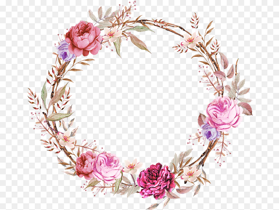 Pink Ornaments Wallpaper Flower Border Floral Floral Frame, Plant, Rose, Pattern, Art Png Image