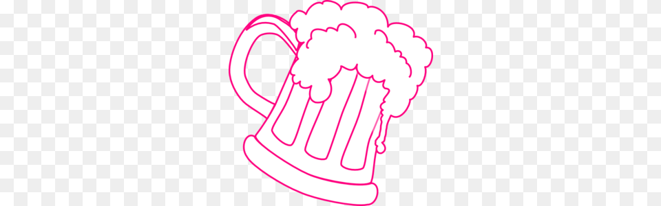 Pink Outline Beer Mug Clip Art, Cup, Stein, Body Part, Hand Png