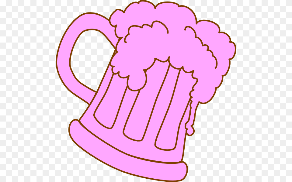 Pink Outline Beer Mug Clip Art Pink Beer, Cup, Stein, Ammunition, Grenade Free Png Download