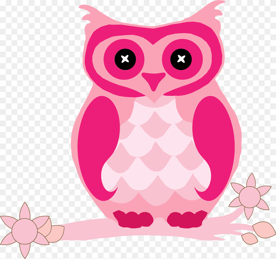 Pink Owl Clipart, Animal, Bird, Fish, Sea Life Png