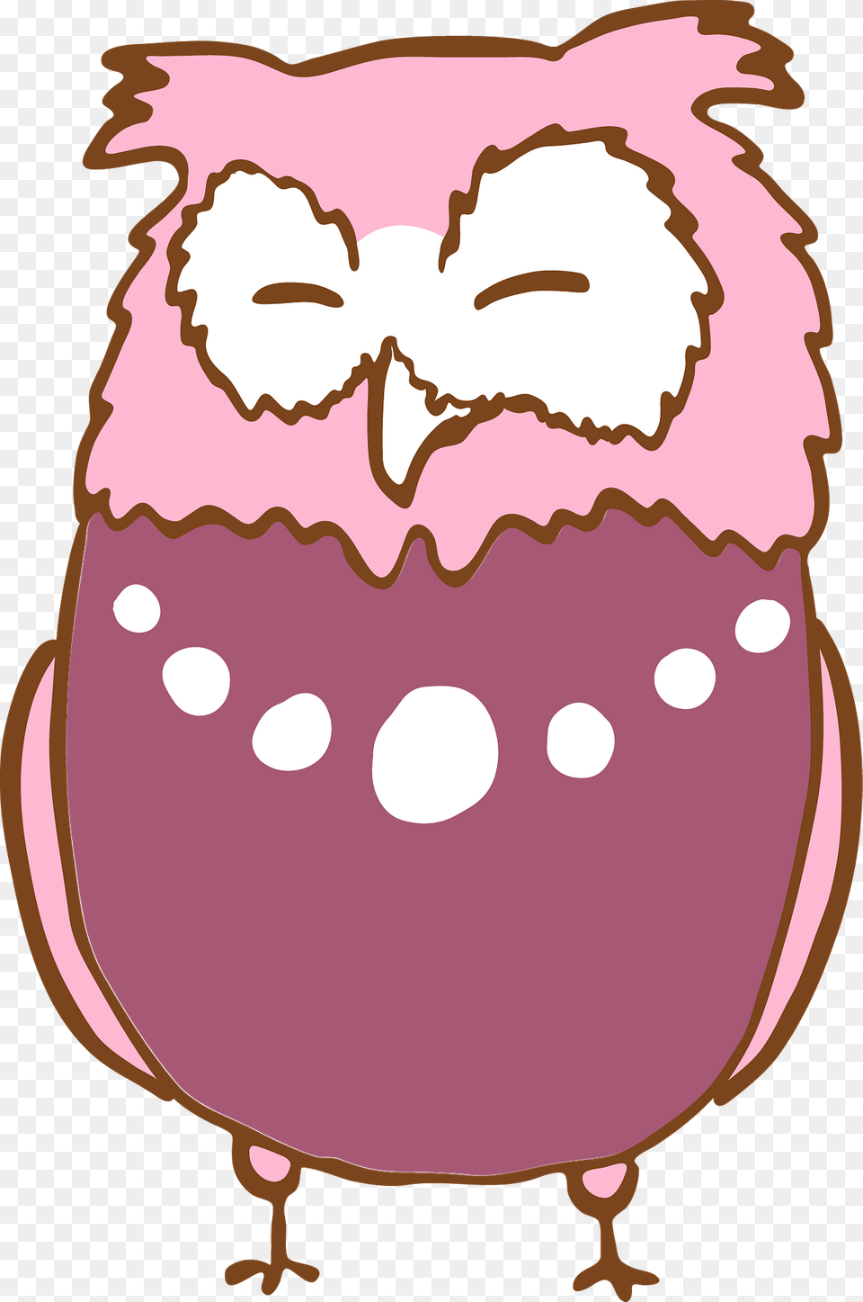 Pink Owl In A Necklace With Eyes Closed Clipart, Baby, Person, Face, Head Png Image