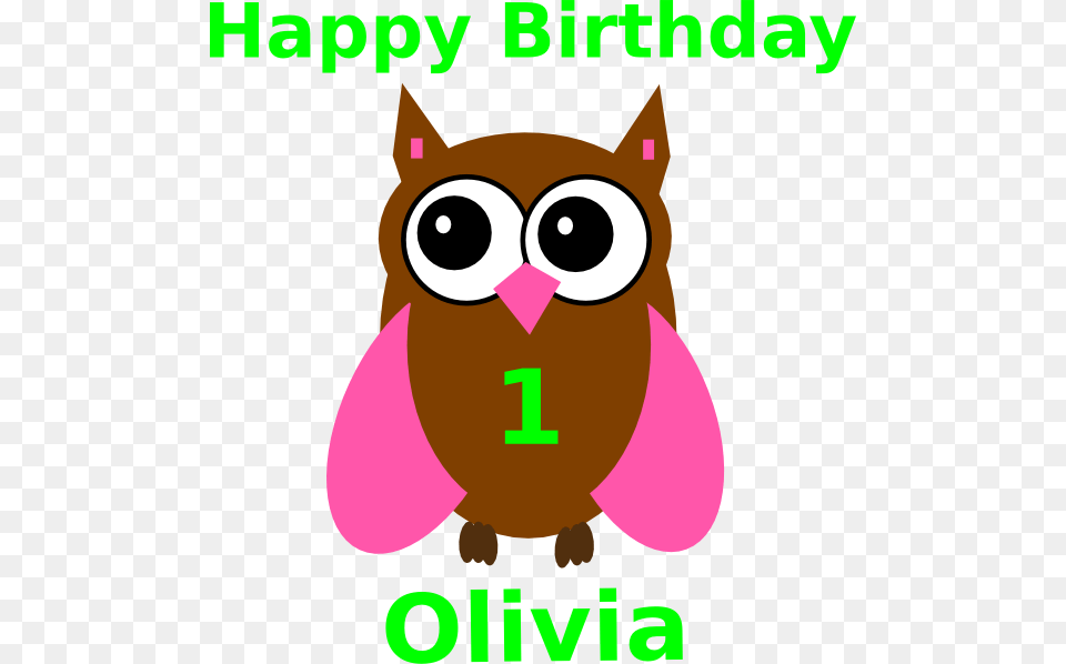 Pink Owl Olivia Birthday 2 Clip Art At Clker Clip Art, Animal, Cat, Mammal, Pet Free Png
