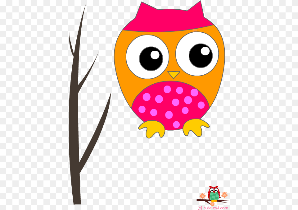 Pink Owl On A Branch Wall Sticker Owl Baby Shower, Animal, Bird, Lizard, Reptile Free Png